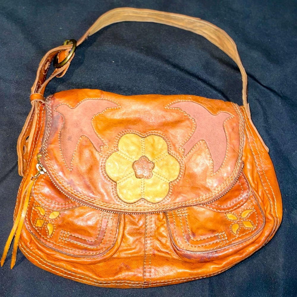 Lucky Brand Flower & Dove Italian Leather Purse - VINTAGE